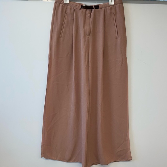 Acne Lempicka Slit Crepe Trousers Size EU38/ US 6‎ in Rose Pink belted - Picture 1 of 16